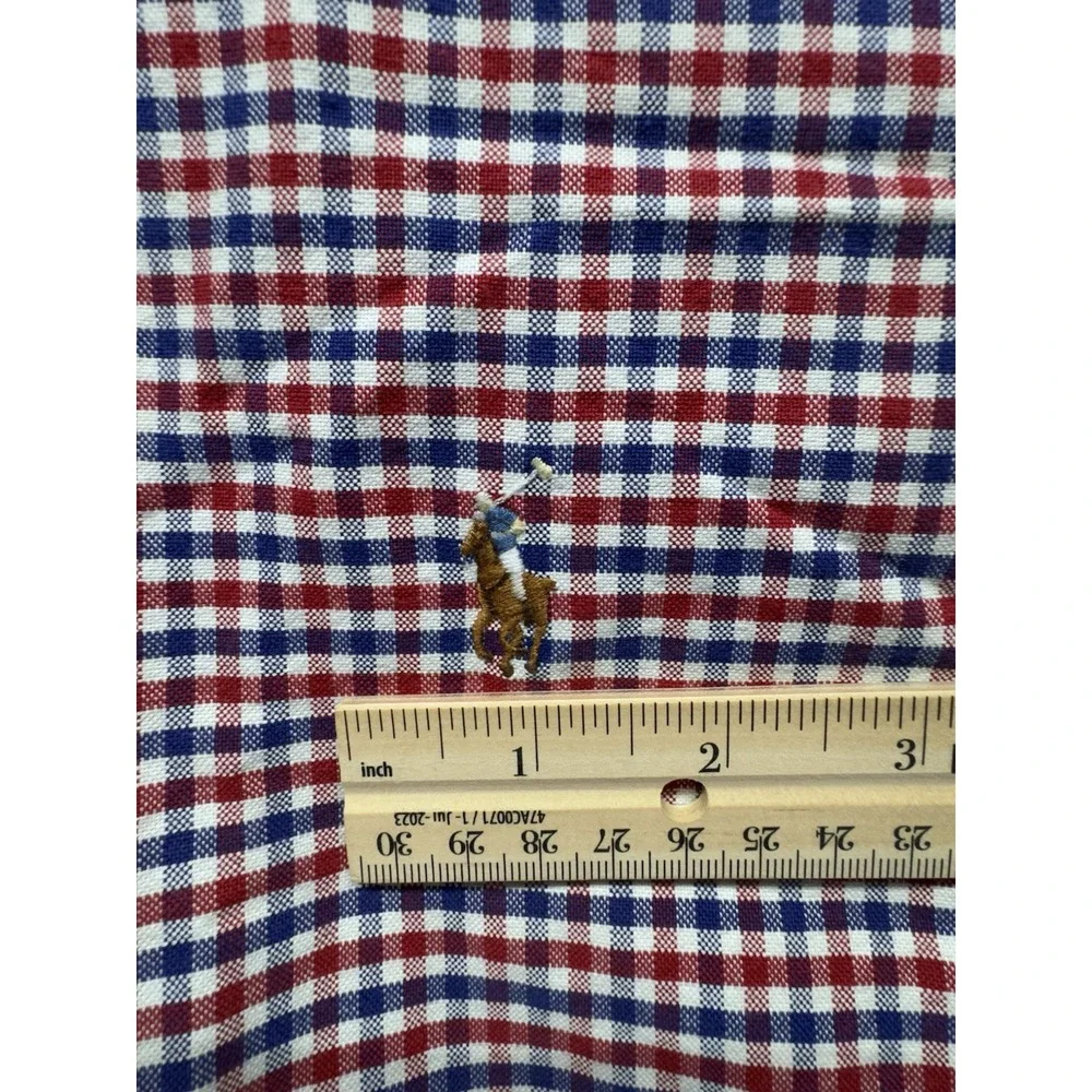 Polo Ralph Lauren Long Sleeve Button Shirt Men's 2XB‎ Flesh Pony Red Blue Plaid